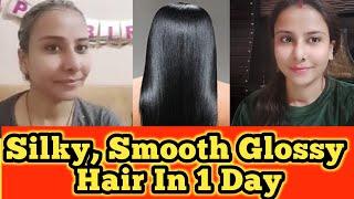 Silky, Smooth Glossy Hair In 1 Day | Divya khanna #hair #haircare #smoothhairs  #silkyhair #diy