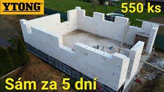 Masonry of the workshop of dreams from aerated concrete masonry Ytong Lambda YQ 375. Alone in 5 days