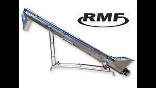 Used RMF 16" Dia. X 20'L Stainless Steel Incline Screw Auger Conveyor