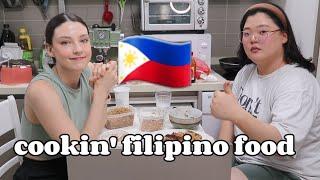 Cooking Filipino food  | learning tagalog mukbang chaotic vegan cooking‍