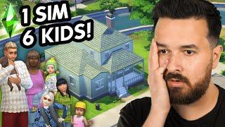 1 Sim adopts 6 Children in a starter home...