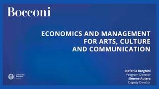 Economics and Management for Arts, Culture and Communication