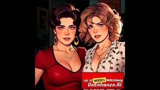 Anime 80s Retro Romance  Two Mature Women Share a Kiss #lesbian #lesbians #love #kiss #80s #retro