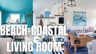 Beach and Coastal Style Living Room Ideas. Sea Theme Decoration for Living Room.