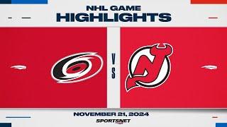 NHL Highlights | Hurricanes vs. Devils - November 21, 2024