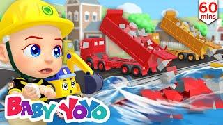 Making Breakwater | Color Song | Strong Construction Vehicles | more Nursery rhymes | Baby yoyo