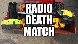 Job Site Radio Tool Fight - Dewalt vs Milwaukee vs Makita vs Bosch vs Ryobi vs Ridgid