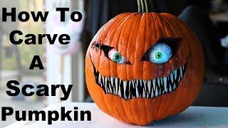 How to Carve a Simple and Scary Pumpkin Face 2