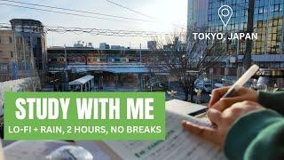 2-HOUR 7am STUDY WITH ME CAFE/ no breaks / LO-FI + RAIN SOUND / Tokyo, Japan