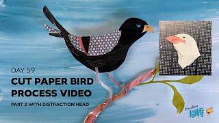 Watch me create a cut paper bird art in this process video part 2