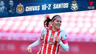 Highlights & Goles | Chivas Femenil vs Santos Laguna 10-2 | Telemundo Deportes