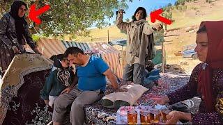Joy for building a shelter by he Fariba's family