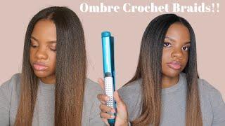 Ombre Straight Crochet Braids ft. Cuban Twist Crochet Hair