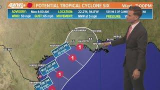 Monday 5am Tropical Update: Hurricane expected to make landfall in Louisiana by Wednesday