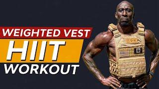 WEIGHTED VEST HIIT WORKOUT | Home Bodyweight Workout with Weight Vest