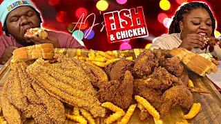 AJ'S CRISPY FRIED CATFISH  & CRUNCHY FRIED CHICKEN!!! | MUKBANG EATING SHOW