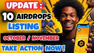 10 Crypto Airdrops Listing in October/November | Claim Your Free Tokens | Airdrops Listings & TGE