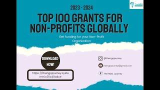 Top 100 Grants for Non-Profits Globally | 2023 - 2024