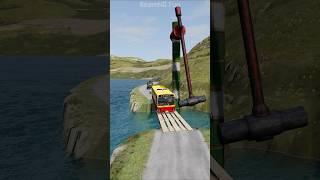 Vehicles vs Big Spinning Hammer on Mountain Road | BeamNG Drive ||