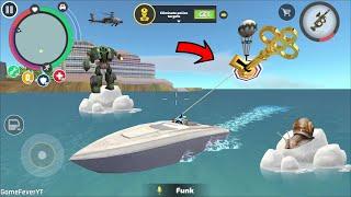 Rope Hero Vice Town (Ruggerio Rope Hero Migration Secret Key by boat) Robot Car - Gameplay HD