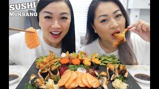 SUSHI PLATTER SISTERS MUKBANG (LETS EAT) | SASVlogs