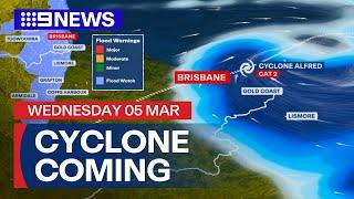 Tropical Cyclone Alfred: Emergency preparations; Wild weather forecast | 9 News Australia