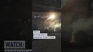 Ukraine frontlines footage: Russian machine gun locks onto a Ukrainian thermite drone