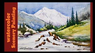 EASY Watercolor Landscape Painting Tutorial for Beginners!