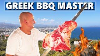 GRIECHISCHER BBQ-Meister aus Kreta – Traditionelles „Gegenüber“-Barbecue in Chania, Griechenland