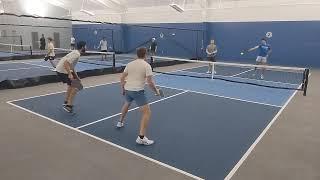 FIERCE FORHANDS TO THE BODY! North vs Sotuh Pickleball Tournament at The HOP in Leland, NC (Nov 2024