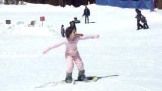 Audriannah skiing & Jordynne snowboarding