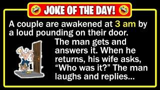  BEST JOKE OF THE DAY! - A man and his wife are jolted awake by a relentless... | Funny Daily Jokes