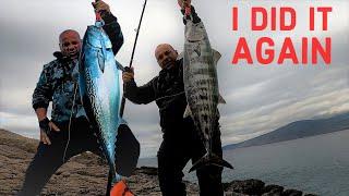 The jig, the fish, the sun & the clouds!  Three MASSIVE pelagic fighters! Feat: Sardine Slider Jig!