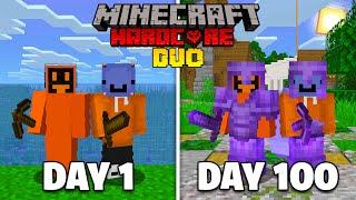 We Survived 100 Days In DUO Hardcore Minecraft... And Here's What Happened