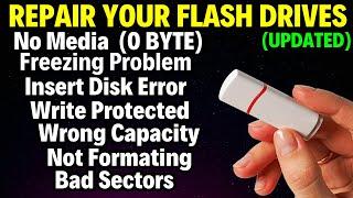 How To Fix USB Drive No Media Problem || How To Fix 0 Bytes Flash Drive (UPDATED)