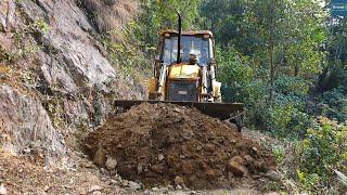 Landslide Abandoned Mountain Road-Tough Repairing with JCB Backhoe