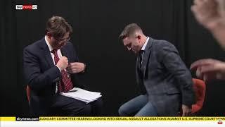 Sky news Jason Farrell LIES 6 times in 60 seconds in interview with Tommy Robinson!