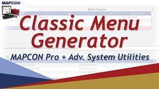 Classic Menu Generator  -MAPCON CMMS