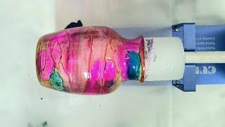 Alcohol ink and resin on a vase