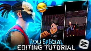 HOLI SPECIAL FUNNY SHORT VIDEO EDITING TUTORIAL  || HOLI SPECIAL FREE FIRE SHORT EDITING TUTORIAL 