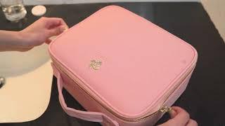 OMIRO Travel Makeup Bag with LED Mirror (Available in Pink and Black)