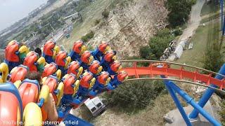 Superman: Krypton Coaster Back Row (HD POV) Six Flags Fiesta Texas