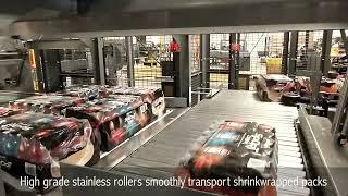 High speed palletizer for shrink-wrapped beverage trays- From A-B-C Packaging