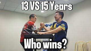 World's Strongest 13 vs 15 Year Old In ARMWRESTLING