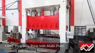 1500T Hydraulic Press with Multi-Point Cushion and Moving Bolster