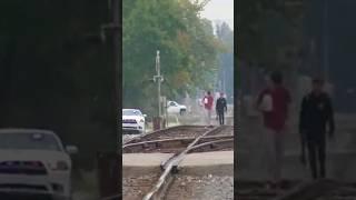 Teens  are stopped by the police!!! on train tracks