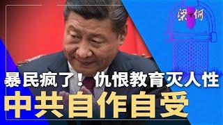 暴民疯了！仇恨教育灭人性，中共自作自受 | #梁+何（362）