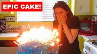 Cute Girlfriend Reacts to Epic "Beast of a Cake!" (5.9.15 Vlog 318)