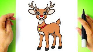 How to DRAW RUDOLPH The Red Nosed Reindeer