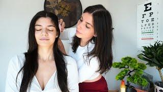 ASMR [Real Person] Back Exam & Hair Play | Spine, Neck, Shoulders Realignment 'Unintentional' Style